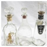 3 pc. Lot of Glass Decanters - Assorted Sizes