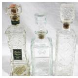 3 pc. Lot of Glass Decanters - Assorted Sizes