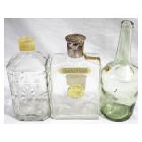 3 pc. Lot of Glass Bottles - Assorted Sizes