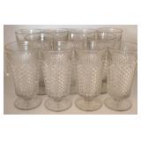 11 English Hobnail Footed Iced Tea Glasses