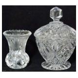 Crystal toothpick & covered jar