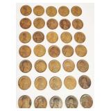 Lot of 35 U.S. One Cent Coins