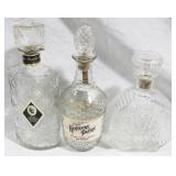 3 pc. Lot of Clear Glass Decanters