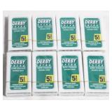 8 Packs of Derby Double Edge Razor Blades (New)