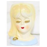 Lady head vase - 5" tall