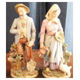 Pair of Man and Woman Figures - 14" tall