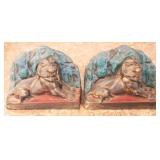 Pair of bronze Lion Bookends - 5" x 4"