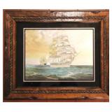 Framed Foil of Ship - 12.5" x 10.5"