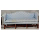 Chippendale camel back winged sofa