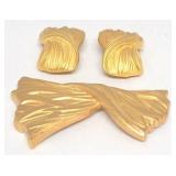 AK Brooch and Clip-On Earrings Set