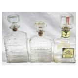 3 pc. Lot of Glass Decanters - Assorted Sizes