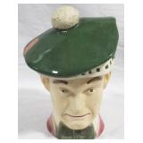 Ezra Brooks Golfer Head Bottle - 8.5" tall