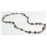 Sterling Beaded and Gemstone Gray Necklace