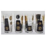 4 Glass Tumblers - 5.5" tall
