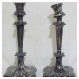 Pair 10.5" Candlesticks (1 Bent)