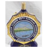 Ezra Brooks American Legion Bottle - 10" tall