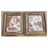 Pair of Framed Prints - 14" x 12"