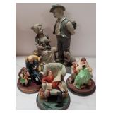 4 Norman Rockwell figures & another