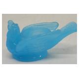 Blue glass chicken salt dip