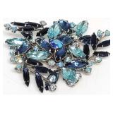 Blue Rhinestone Brooch