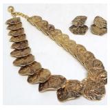 Adjustable KJL Goldtone Necklace and Earrings Set