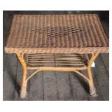 Wicker table, 18 x 18 x 22