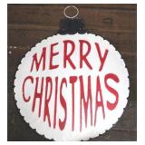 Merry Christmas Ornament Metal Sign - 23" round