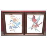 Pair of Framed Bird Prints - 10 x 12