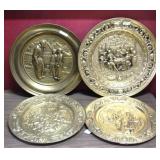 4 Brass trays - 16" round each