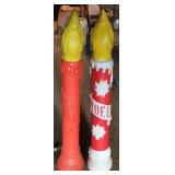 2 Vintage 40" blow mold candles