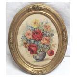 Oval framed picture, 12.5 x 10