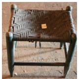Woven primitive stool, 15 x 12 x 14