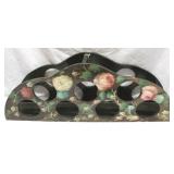 Painted Wood Bottle Rack - 27 x 6 x 10