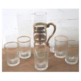 Pitcher w/ 8 Glasses set - 11" tall