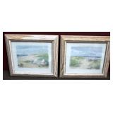 Pair of Framed Prints - 10 x 10 ea