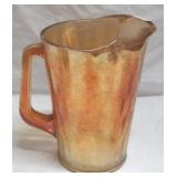 Carnival Glass Pitcher - 9" tall