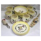 14 pcs Rooster Dishes