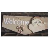 Wecome sign with Santa, 10 x 22