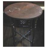 Carved leg table, 26 x 19.5