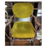 Vintage upholstered rocking chair, 29 x 21
