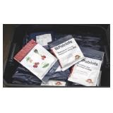 Plastic tote full of survival food