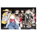 Shelf lot of Assorted dolls