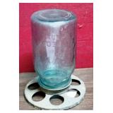 Ball Glass Chicken Feed Top - 8" tall
