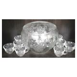 Punch Bowl w/ 8 cups - 10" round