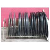 Vintage Record Holder w/ Records - 12 x 6