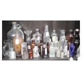 Lot of Assorted Glass Bottles