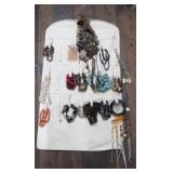 Lot of Costume Jewelry w/ holder
