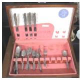 Wood Flatware Box w/ contents - 16 x 12
