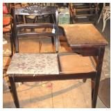 Vintage mahogany gossip bench