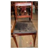 Lyre back mahogany chair, 35 x 18 x 18